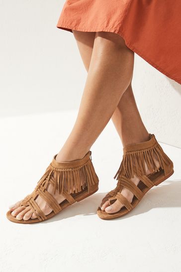 Brown Forever Comfort Leather Boho Gladiator Sandals