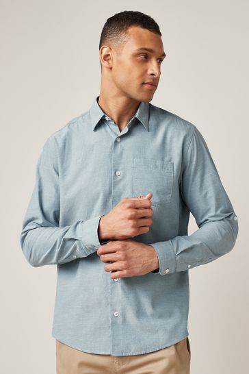 Blue Signature Soft Touch Pima Cotton Roll Sleeve Shirt
