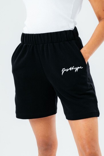 Hype. Black Reverse Loop Back Shorts