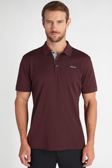 DKNY Sports Mens Purple Bronx Pique Polo Shirt