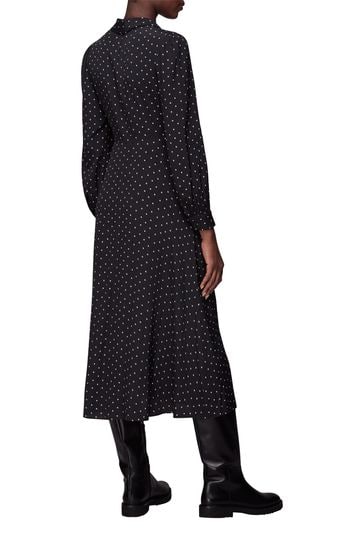 Mollie black print outlet shirt dress