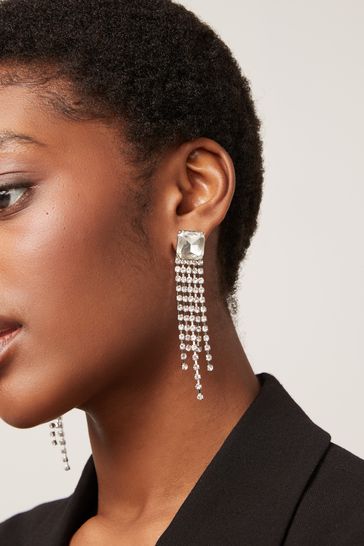 Square top statement earrings