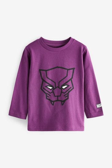 Purple Marvel Black Panther Long Sleeve T-Shirt (3mths-8yrs)