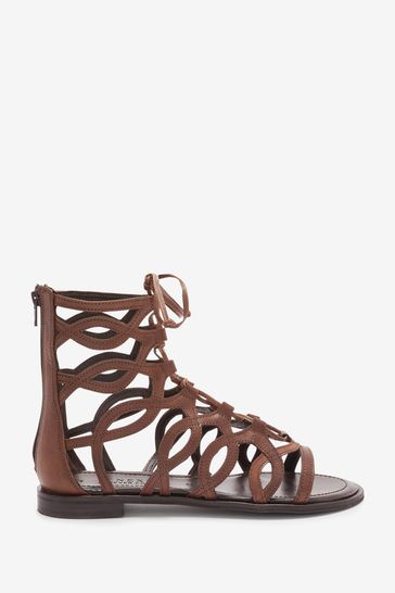 Tan Brown Forever Comfort® Caged Gladiator Sandals