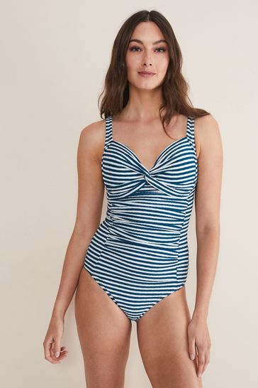 Phase Eight Blue Striped Swimsuit