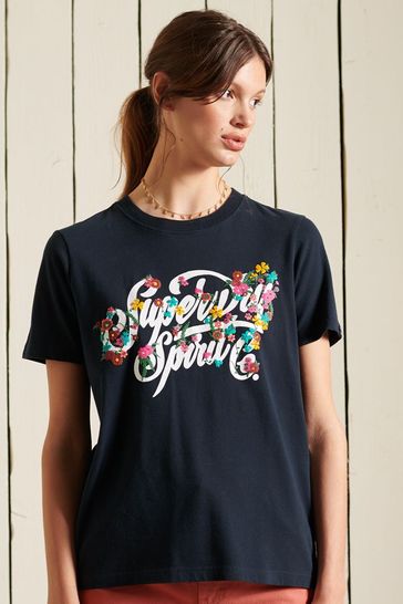 Superdry Script Style Floral T-Shirt