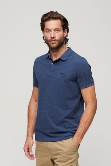 Buy Superdry Blue Black Marl Classic Pique Polo Shirt from Next USA