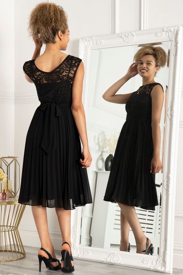 Buy Jolie Moi Lace Bodice Pleated Black Prom Dress from Next Poland
