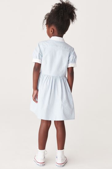 Buy Polo Ralph Lauren Blue Striped Cotton Oxford Logo Shirt Dress from Next  Latvia