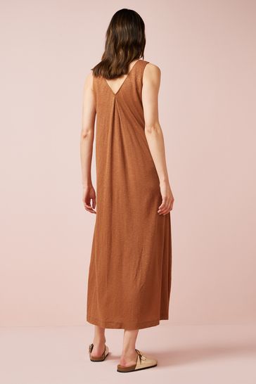 Buy Tan Brown Sleeveless Tie Waist Midi Dress from Next Ireland