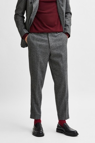 Selected Homme Grey Louis Otis Slim Tapered Suit Trousers