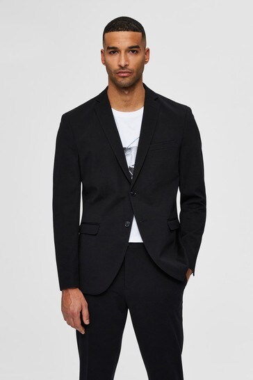 Selected Homme Black Jim Flex Slim Suit Jacket