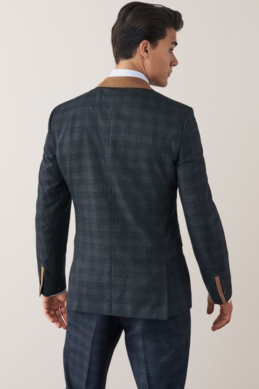 Blue check suit shoes on sale