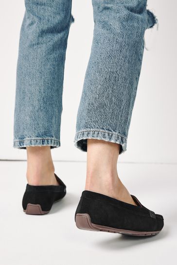 Black suede ladies shoes clearance