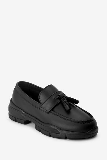 Leather tassel loafers hot sale