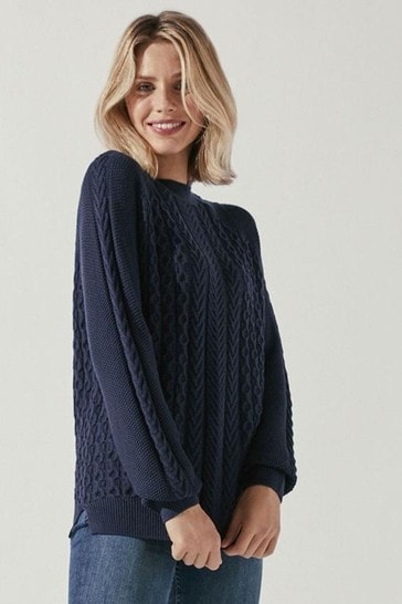 Crew Clothing Company Blue Brooke Jumper