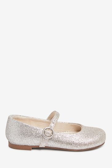 Silver and Gold Ombre Glitter Wide Fit (G) Mary Jane Occasion Shoes