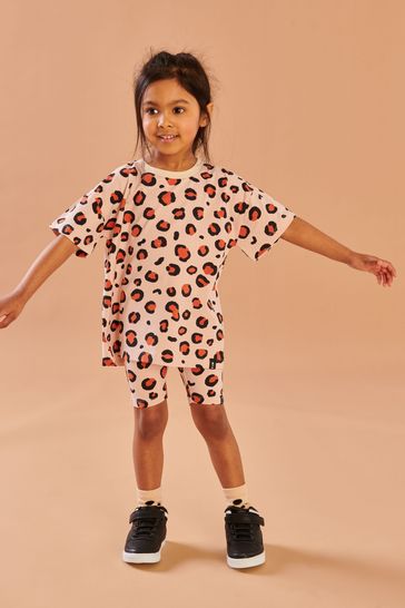 Myleene Klass Kids Animal Leopard Print T-Shirt And Shorts Set