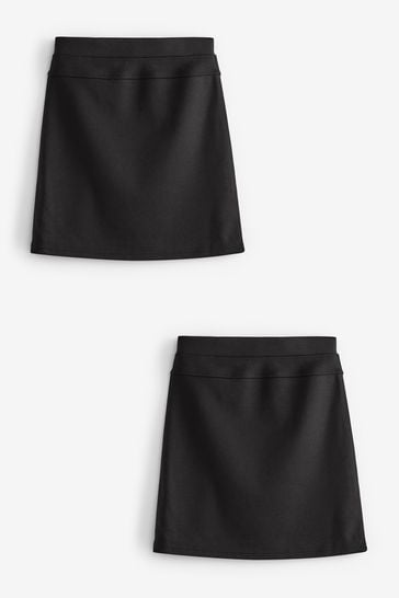 Pack de 2 faldas elásticas de tubo negras sin cierres de punto (3-17 años)