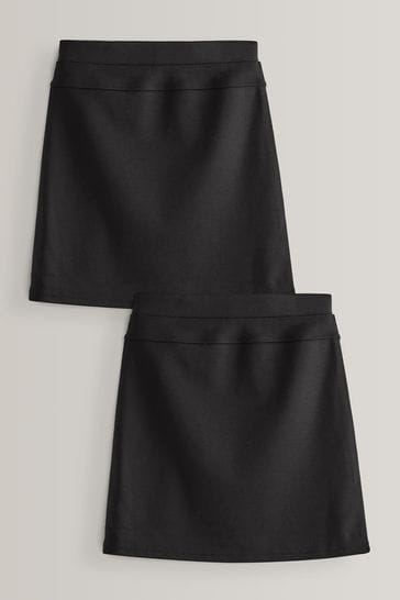 Black 2 Pack Jersey Stretch Pull-On Pencil Skirts (3-17yrs)