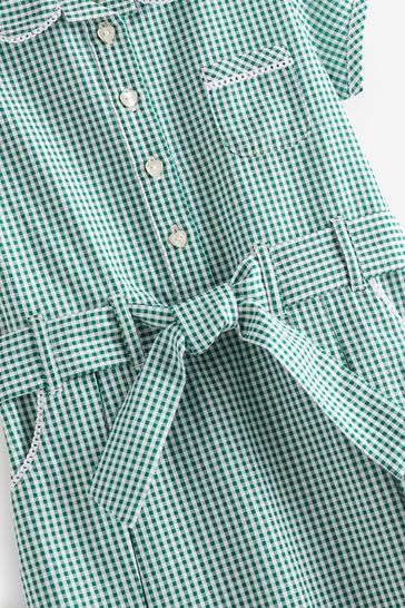 Green and white check school dress discount