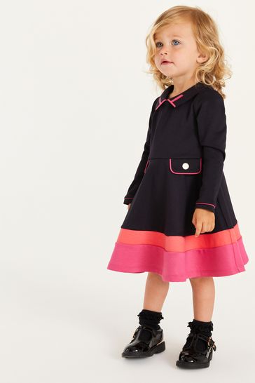 Baker by Ted Baker Navy And Pink Colourblock Dress