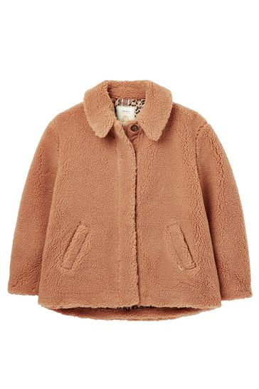 Buy Joules Brown Ettfield Collared Fleece Jacket from Next Luxembourg