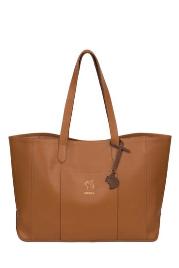 Buy Conkca Ginny Vegetable Tanned Leather Tote Bag from Next