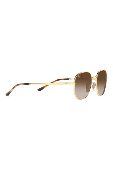 Buy Ray Ban Brown Hexagonal Sunglasses from Next Luxembourg