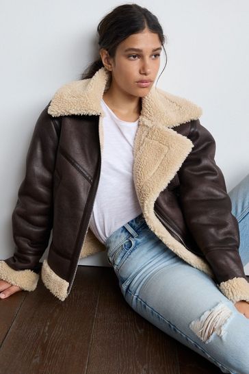 Next tan aviator 2025 jacket