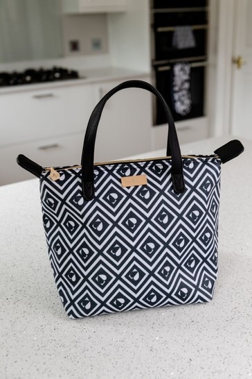 Beau And Elliot White Monochrome Tile Luxury Lunch Tote