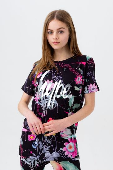 Hype. Black Mystic Flower T-Shirt