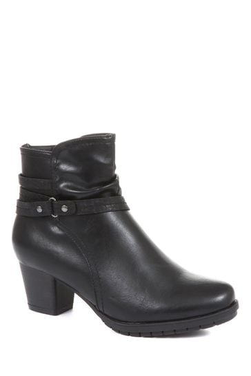 Ladies black slouch ankle boots 2025