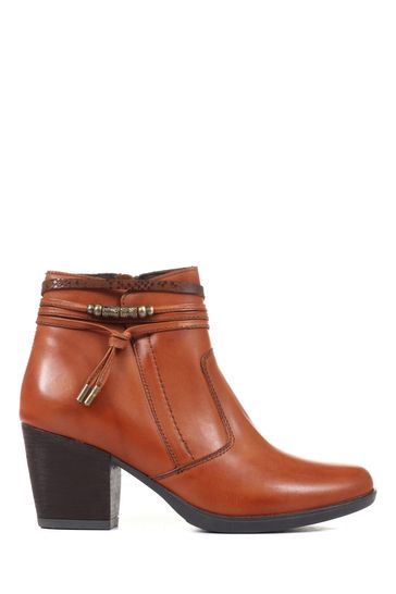 Pavers Ladies Leather Heeled Ankle Boots