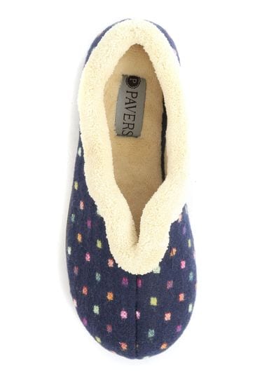 Buy Pavers Ladies Wide Fit Polka Dot Slippers from Next Luxembourg