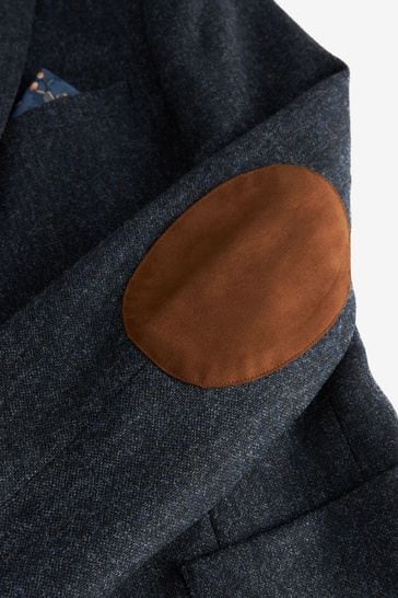 Men's navy blazer on sale with elbow patches
