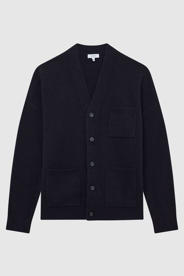 Black wool cardigan sale