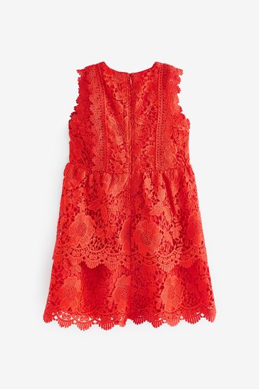 Buy Red Lace Peplum Dress 3 16yrs from Next Luxembourg