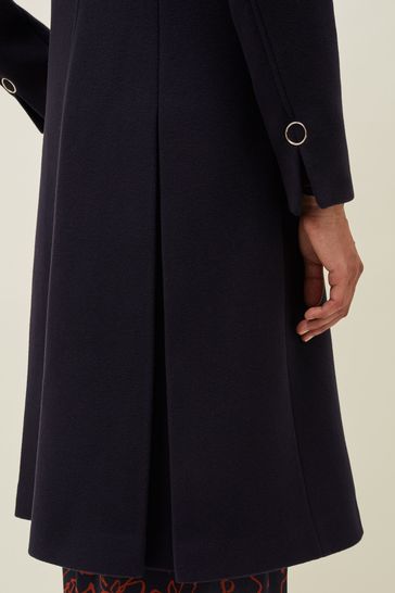 Blue Evie-Rose Fit \u0026 Flare Wool Coat 