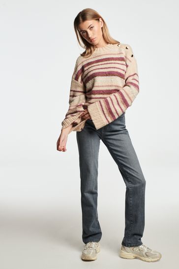 Buy Neutral Button Shoulder Stripe Jumper from Next Germany