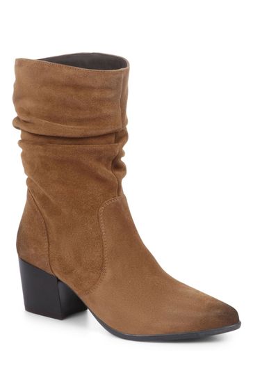 Tan suede slouch boots hotsell