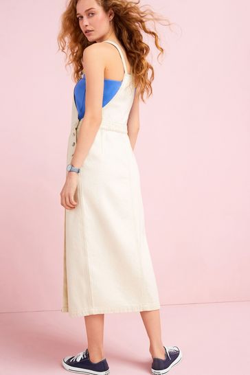 Buy Stone Denim Dungaree Dress from Next Luxembourg