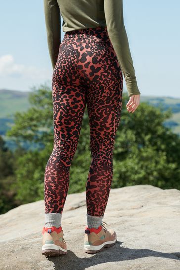 Buy Rust Brown Animal Next Elements Outdoor Fleece Lined Leggings from Next Luxembourg
