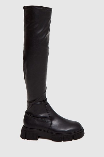 Schuh Black Dixie Stretch Over The Knee Boots