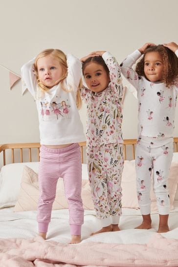 Blanc écru/rose fée - Paquet de pyjamas 3 (9mois-8ans)