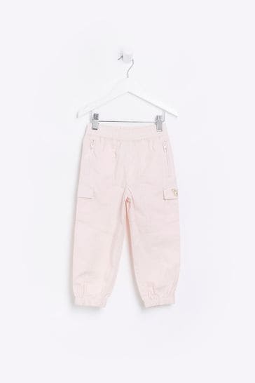 River Island Girls Pink Pull On Cargo Trousers