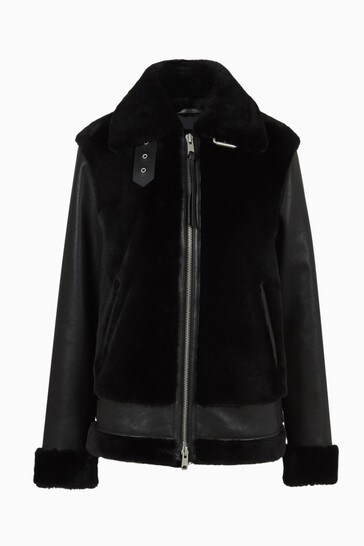 Buy AllSaints Black Bexley Shearling Jacket from Next Ireland