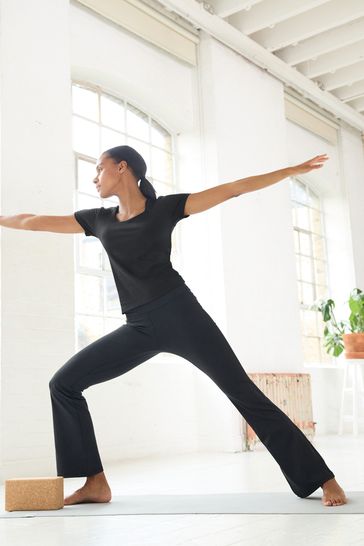 Buy Black Wide Leg Active Sports Yoga Wide Leg Flare Legging from Next Luxembourg