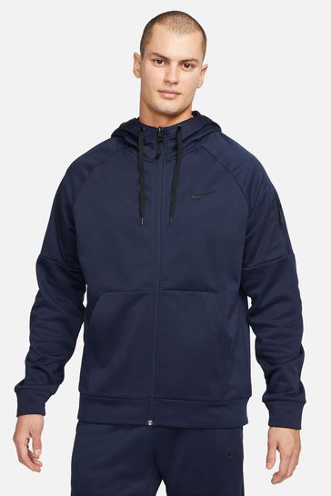 Nike Navy Therma FIT Zip Up Training Hoodie
