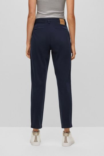BOSS Blue Tachini Slim Fit Cigarette Trousers